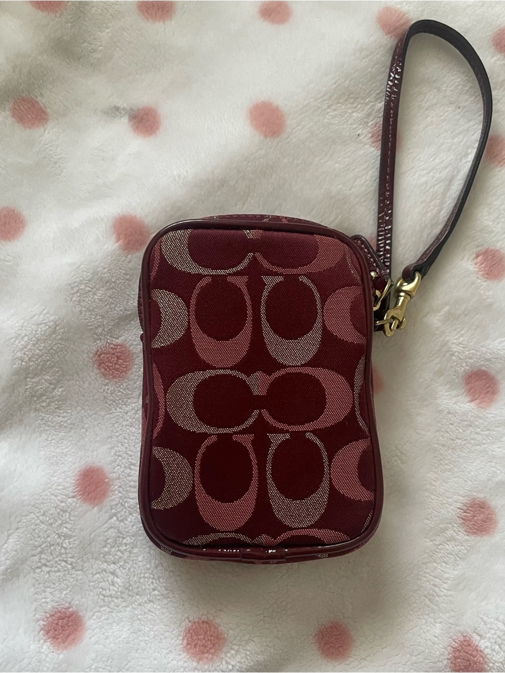 coach digital camera wristlet pouch holder bag💝